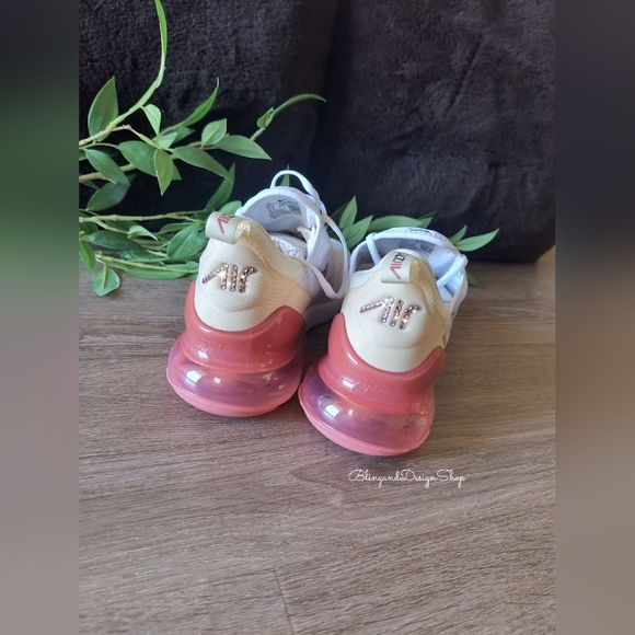 Bling Nike Women's Air Max 270 Sneakers Customized With Crystals Bling Shoes - Picture 5 of 7